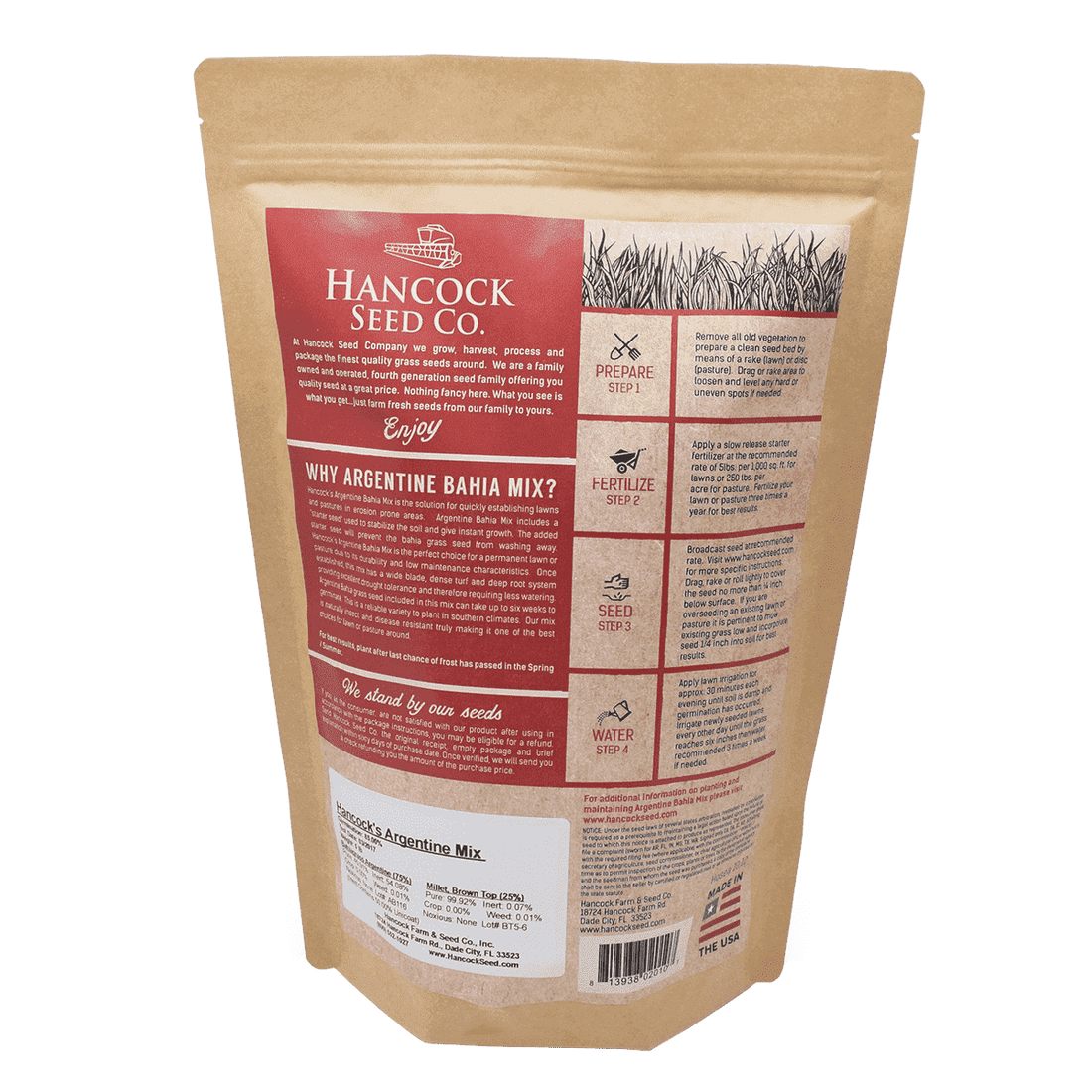 Hancock's Argentine Bahia Fall & Winter Grass Seed Mix