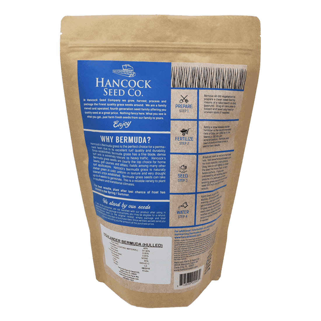 Hancock's Common Bermuda Spring & Summer Grass Seed Mix