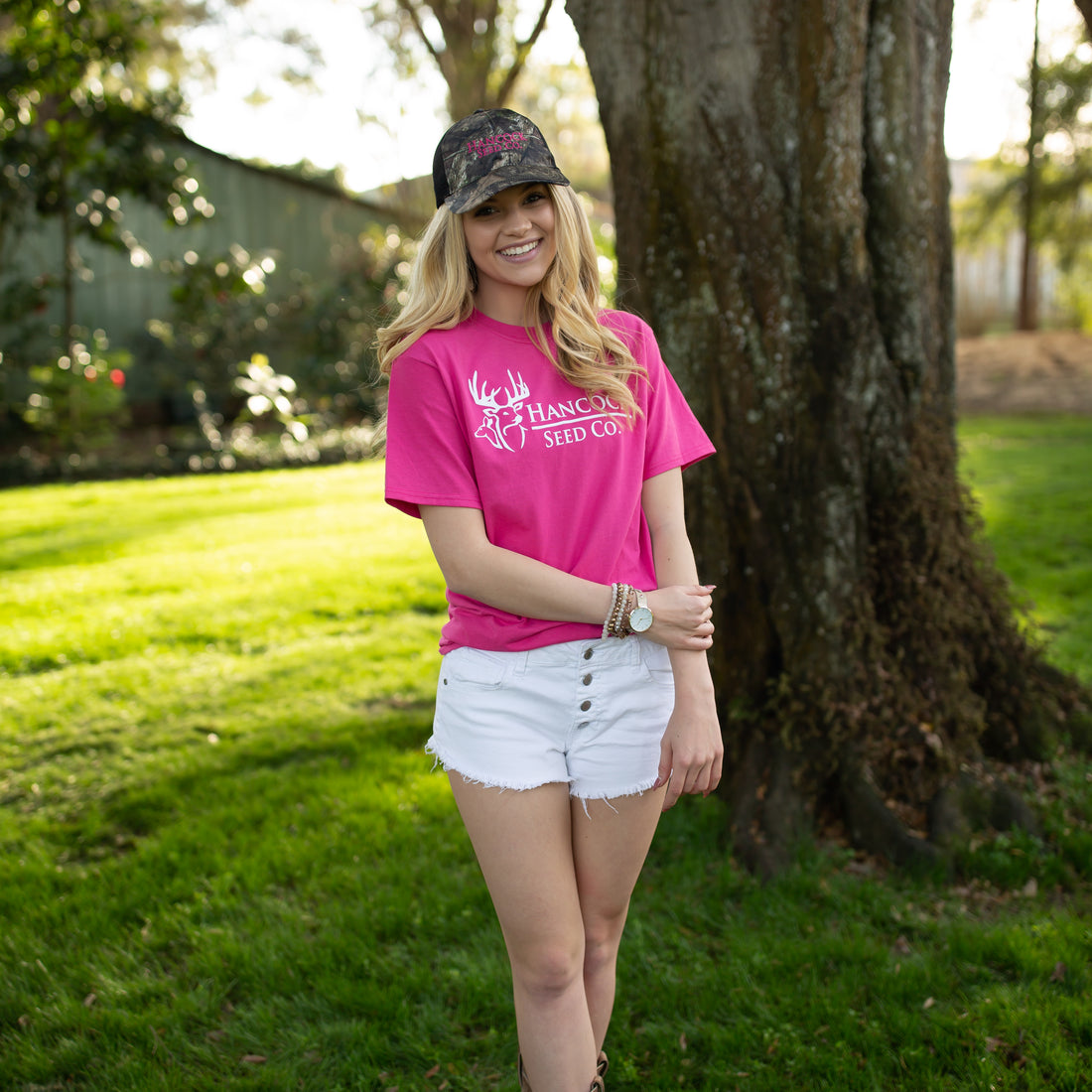 Hancock Retro Deer Pretty in Pink Shirt